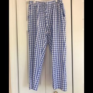 Blue white plaid Sz 18W petite seersucker Pants